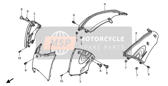 Honda NES150 2005 Copertura del corpo per un 2005 Honda NES150